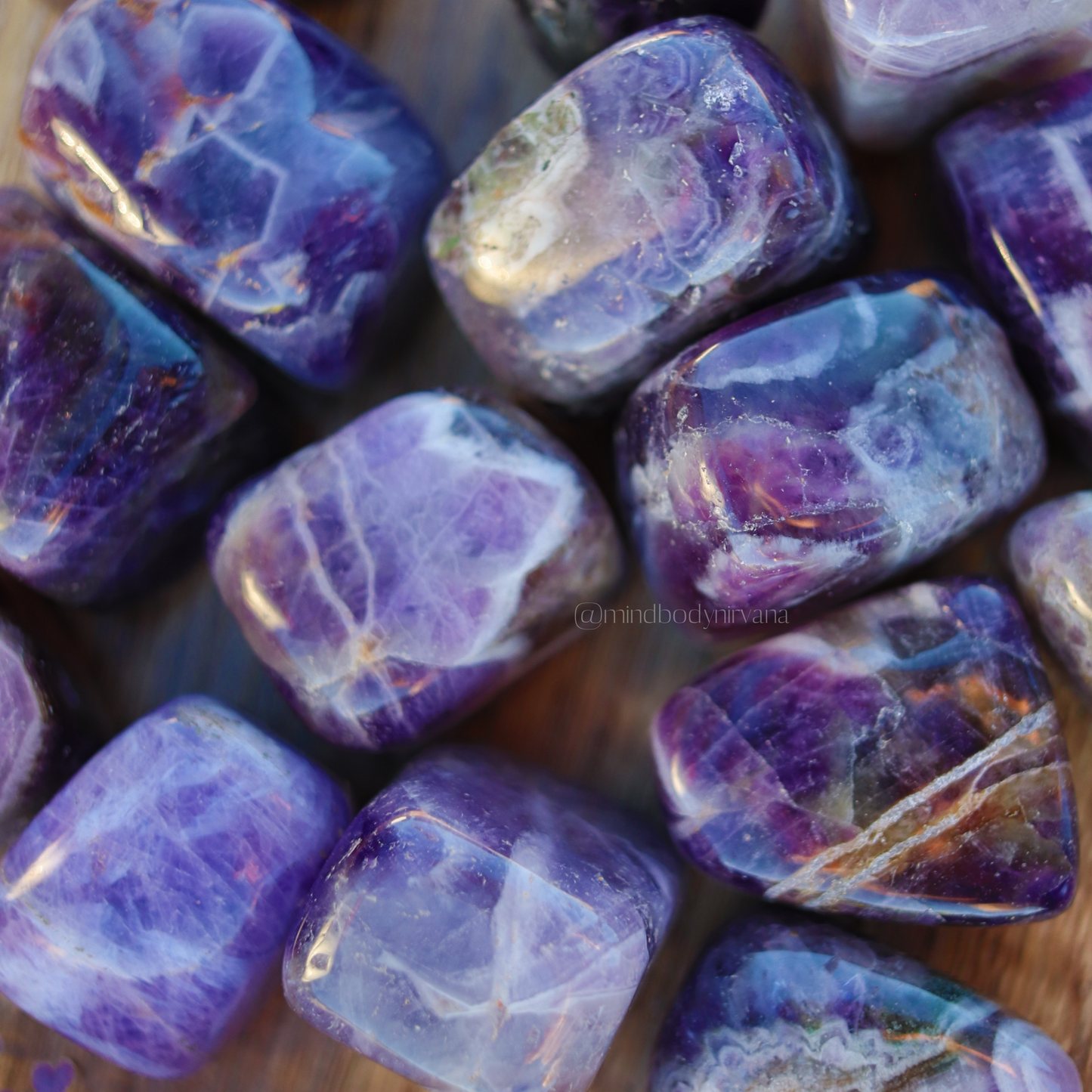 Chevron Amethyst Tumbled Stone