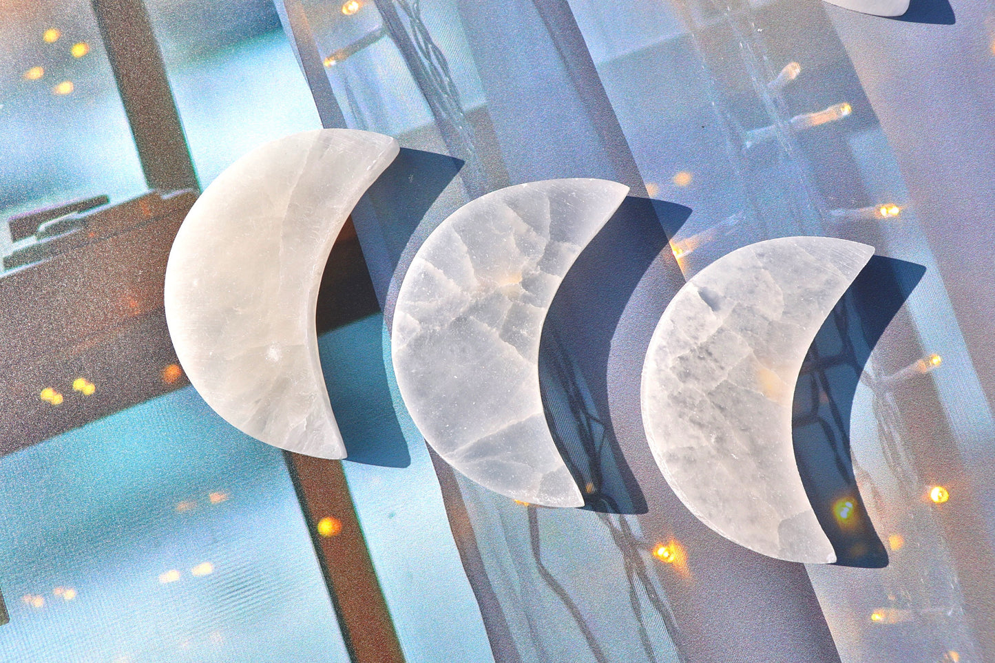 Selenite Crescent Moon Charging Plate