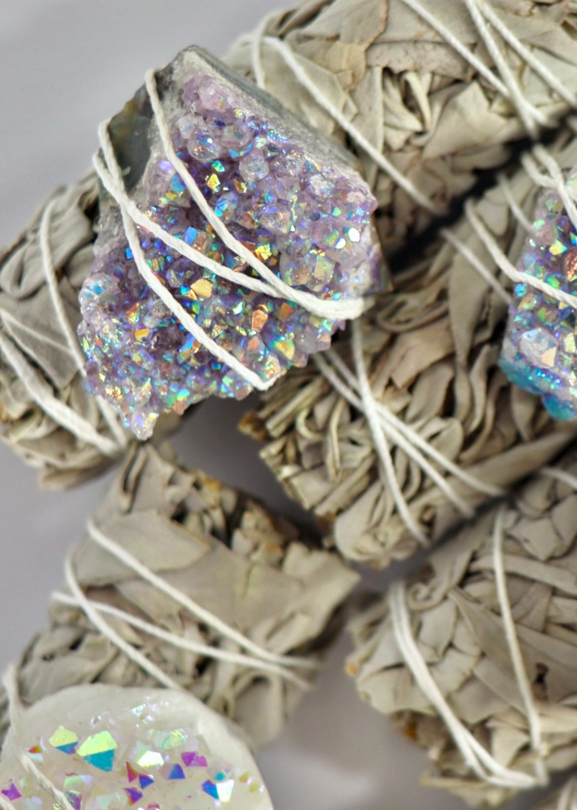 White Sage w/ Angel Aura Quartz