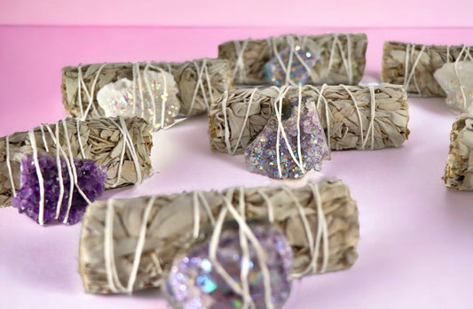 White Sage w/ Angel Aura Quartz