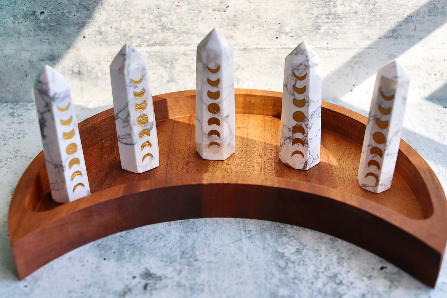 Moon Phase Howlite Tower