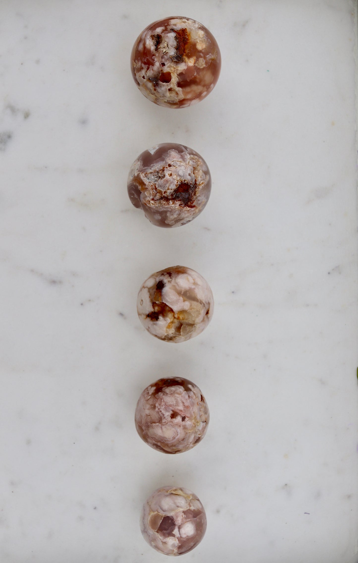 Flower Agate Spheres