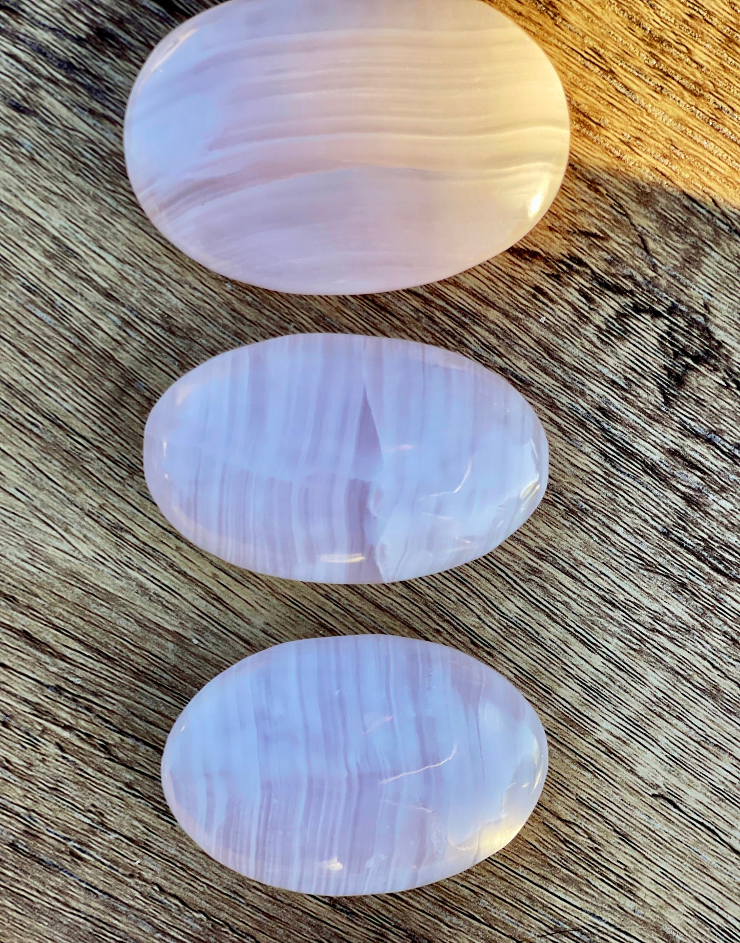 Pink Mangano Calcite Palm Stone