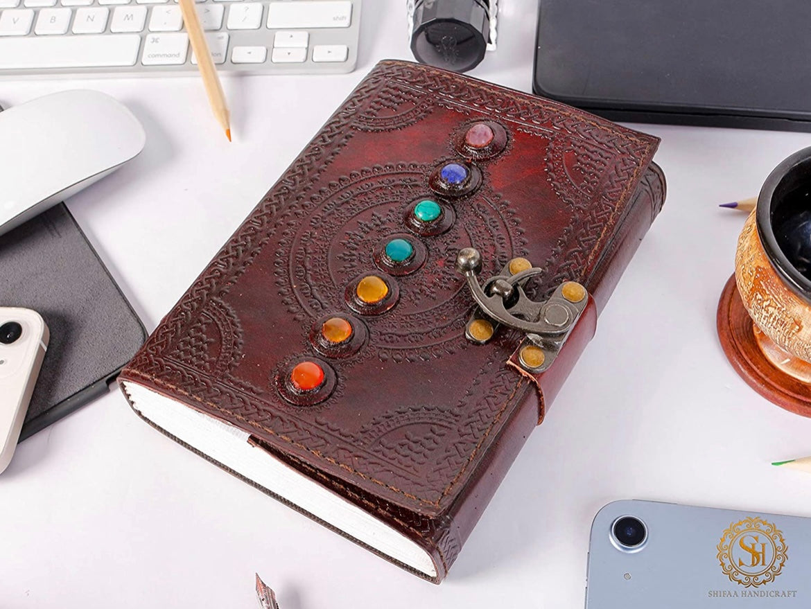 7 Chakra Leather Journal