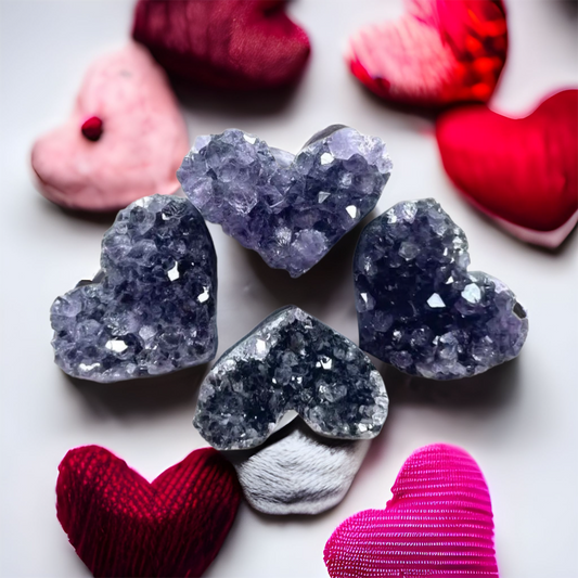 Amethyst Cluster Heart Carving