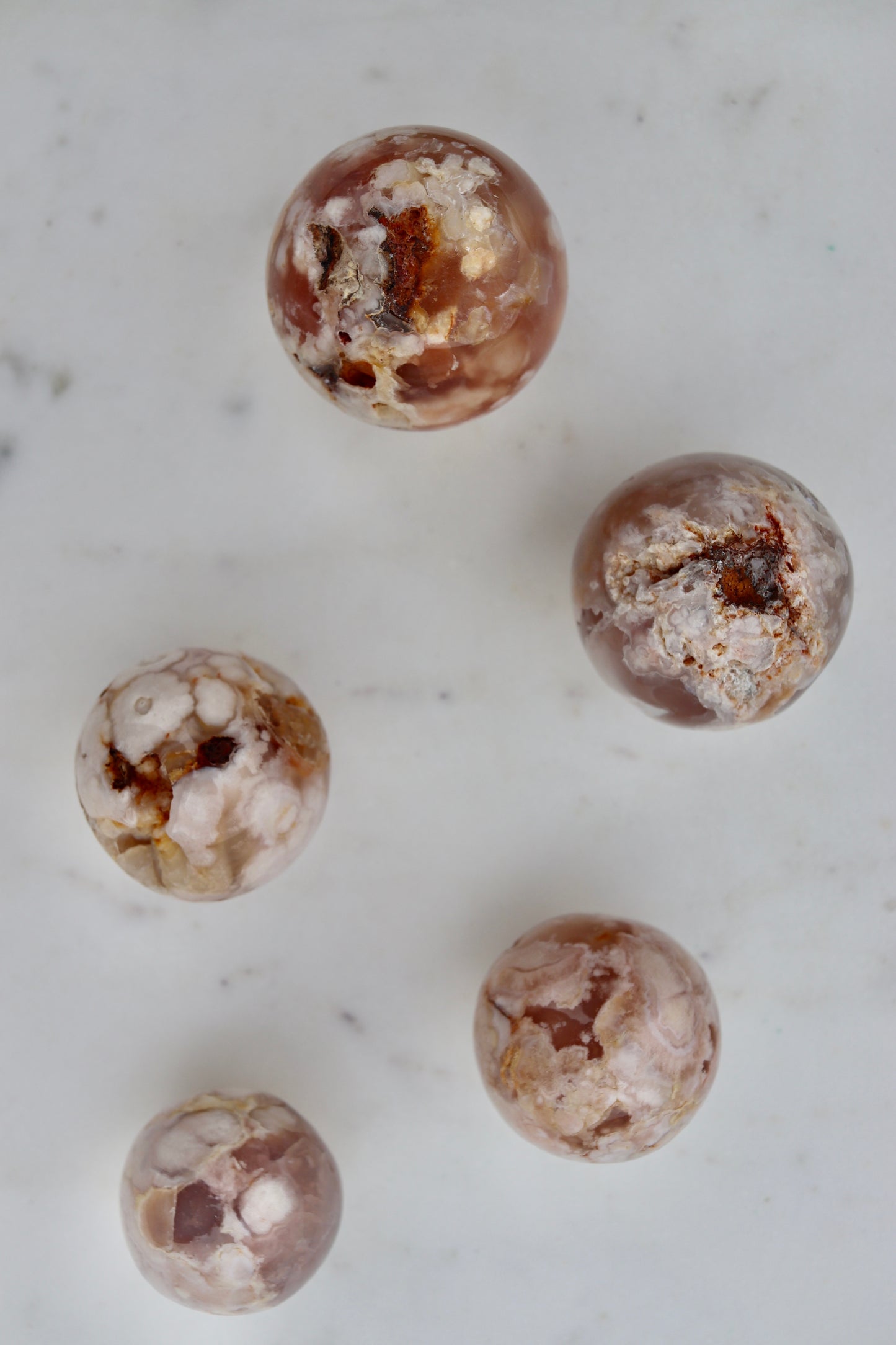 Flower Agate Spheres