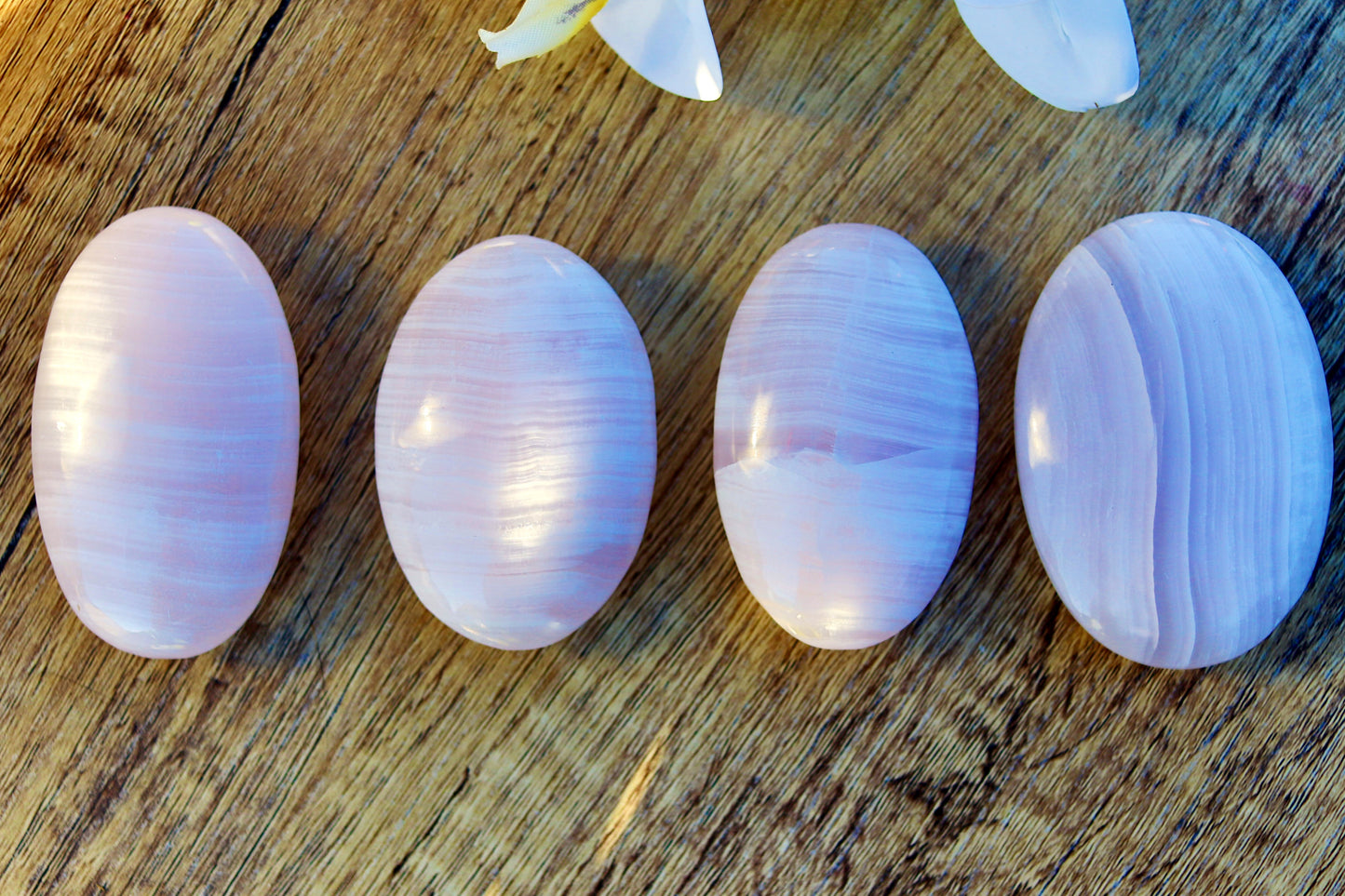 Pink Mangano Calcite Palm Stone