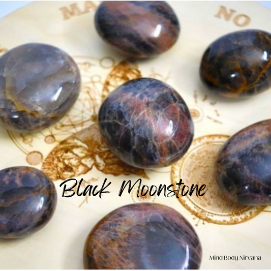 Black Moonstone Palm Stones