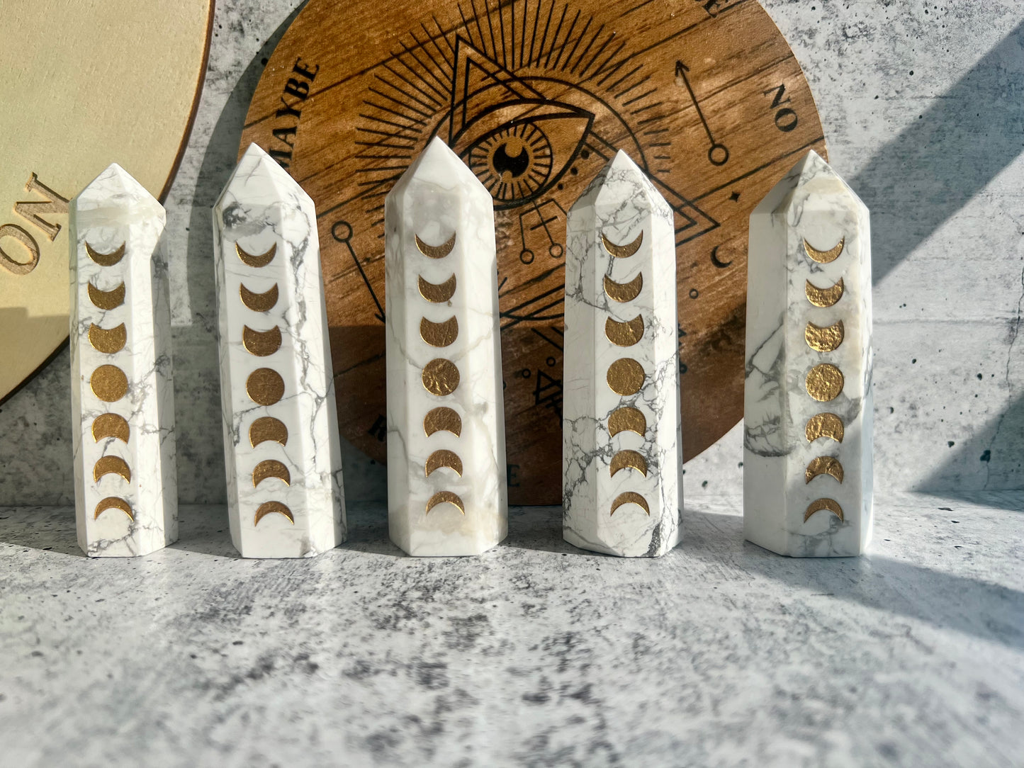 Moon Phase Howlite Tower