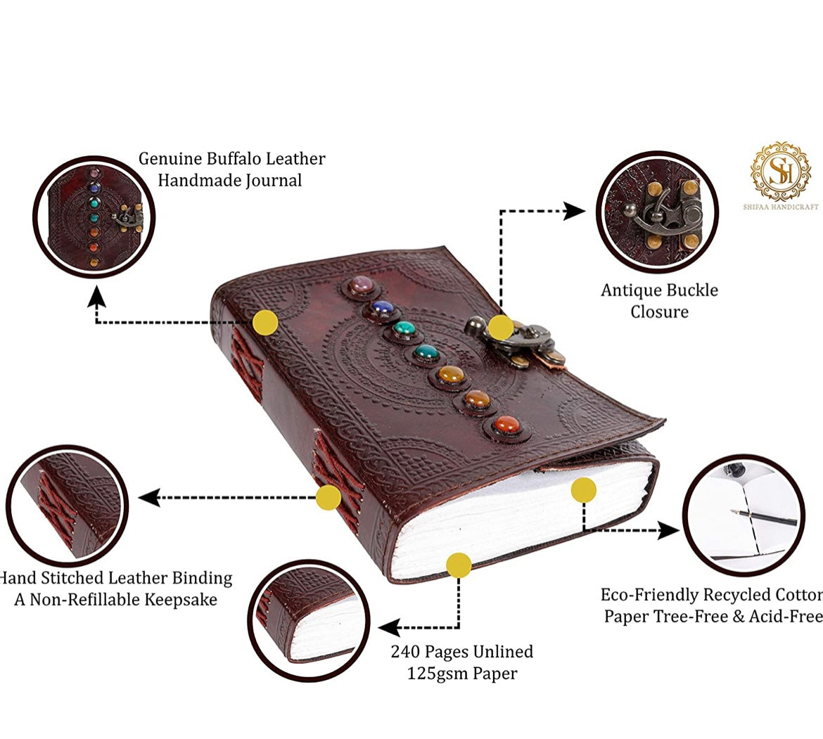 7 Chakra Leather Journal