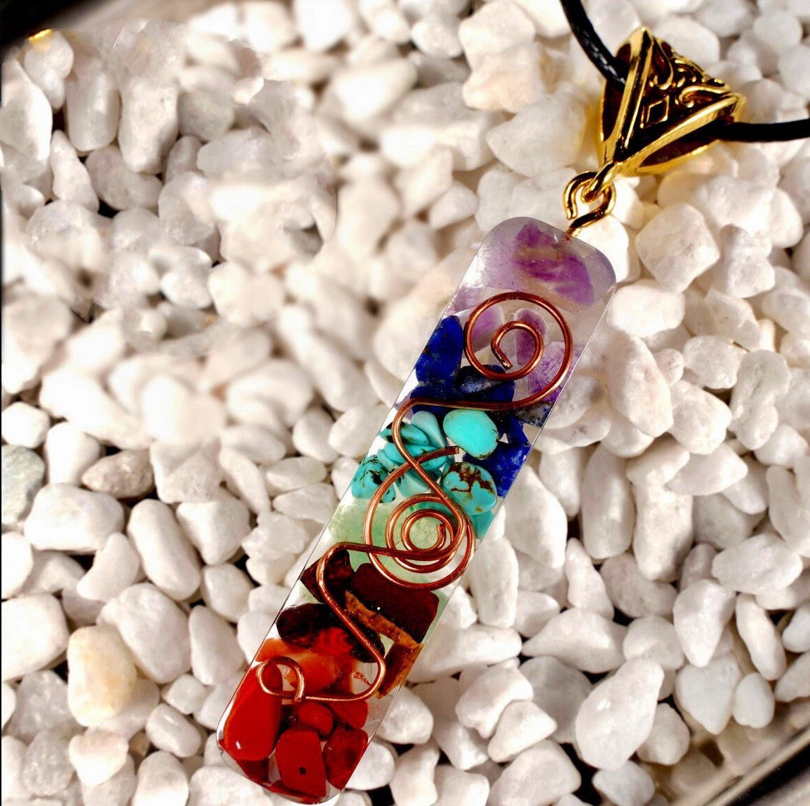 7 Chakras Orgonite Crystal Necklace