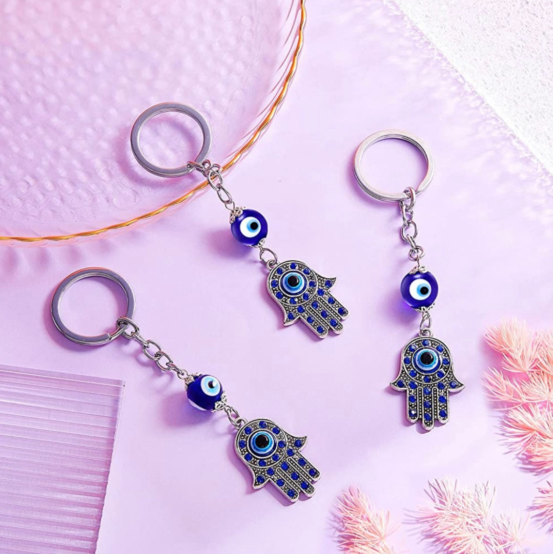 Hamsa Hand Evil Eye Keychain
